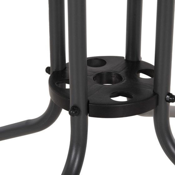 OUTDOOR TABLE SQUARE FIGO HM5972.01 GREY METAL-GLASS TABLETOP 80Χ80Χ71Hcm