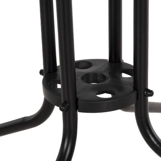 OUTDOOR TABLE SQUARE FIGO HM5972.03 BLACK METAL-GLASS TABLETOP 80Χ80Χ71Hcm