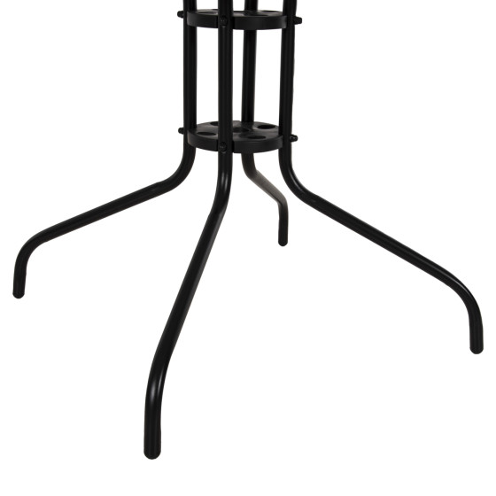 OUTDOOR TABLE SQUARE FIGO HM5972.03 BLACK METAL-GLASS TABLETOP 80Χ80Χ71Hcm