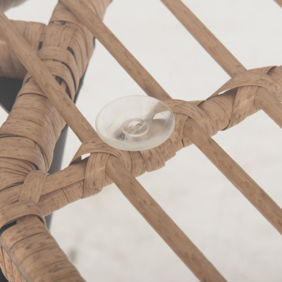 DINING TABLE RECTANGULAR ALLEGRA HM5537.11 BLACK METAL-P.E. RATTAN IN NATURAL 139,5x79,5x73Hcm.