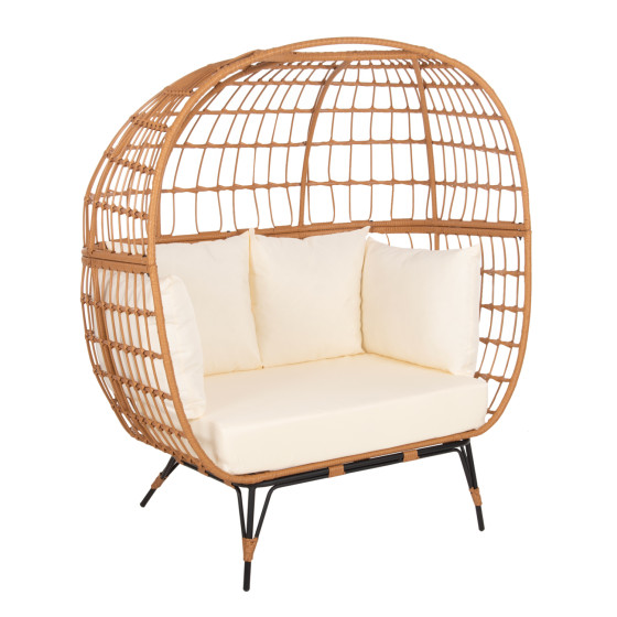 ARMCHAIR FOR TWO NEST TYPE RATTAN MIAMI HM5870.11 132.5x90x154H cm.