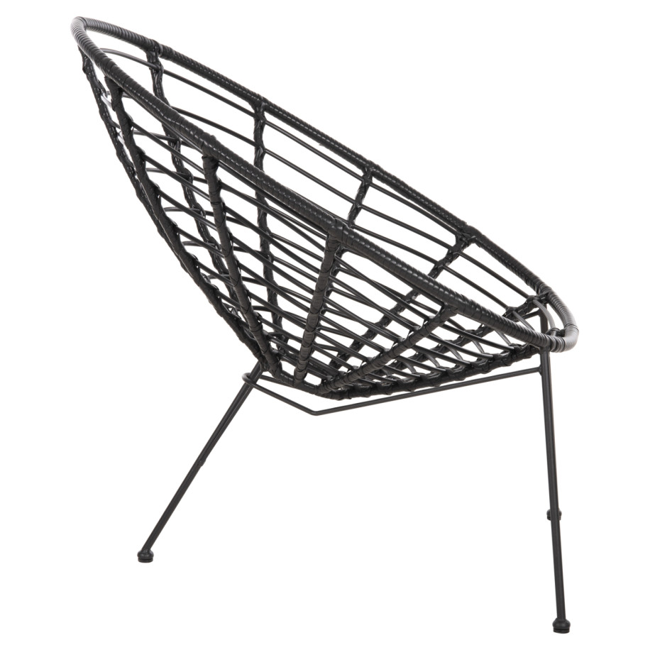 ARMCHAIR NEST-TYPE ALLEGRA HM5458.12 BLACK METAL-WICKER IN BLACK 73x78x88H cm.