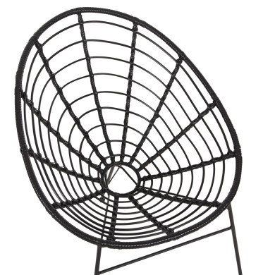 ARMCHAIR NEST-TYPE ALLEGRA HM5458.12 BLACK METAL-WICKER IN BLACK 73x78x88H cm.