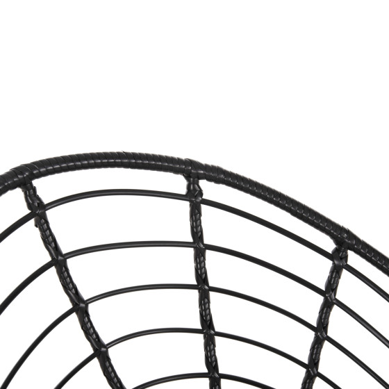 ARMCHAIR NEST-TYPE ALLEGRA HM5458.12 BLACK METAL-WICKER IN BLACK 73x78x88H cm.