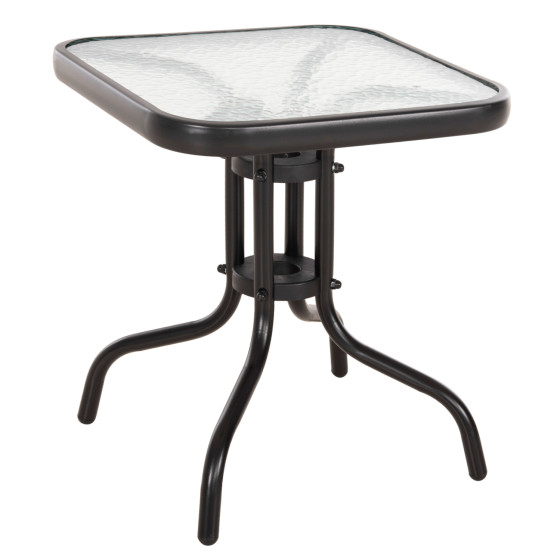 COFFEE TABLE FIGO HM6067.03 METAL IN BLACK-TEMPERED GLASS TOP 45x45x51Hcm.