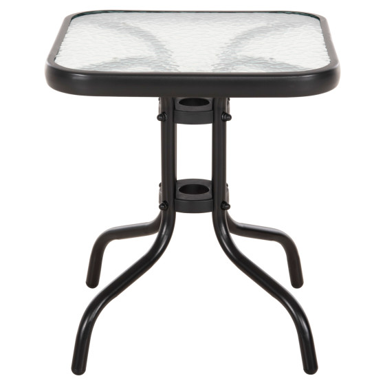 COFFEE TABLE FIGO HM6067.03 METAL IN BLACK-TEMPERED GLASS TOP 45x45x51Hcm.