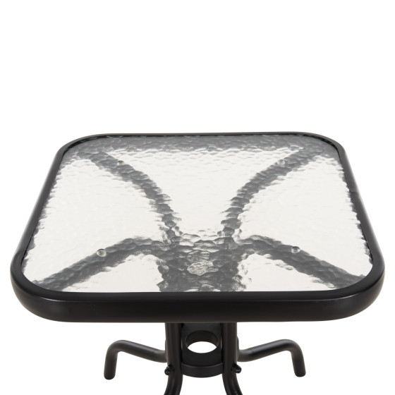 COFFEE TABLE FIGO HM6067.03 METAL IN BLACK-TEMPERED GLASS TOP 45x45x51Hcm.