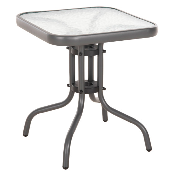 COFFEE TABLE FIGO HM6067.01 METAL IN GREY-TEMPERED GLASS TOP 45x45x51Hcm.