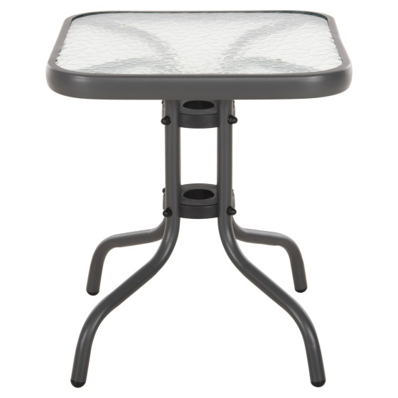 COFFEE TABLE FIGO HM6067.01 METAL IN GREY-TEMPERED GLASS TOP 45x45x51Hcm.