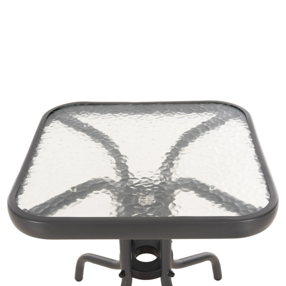 COFFEE TABLE FIGO HM6067.01 METAL IN GREY-TEMPERED GLASS TOP 45x45x51Hcm.