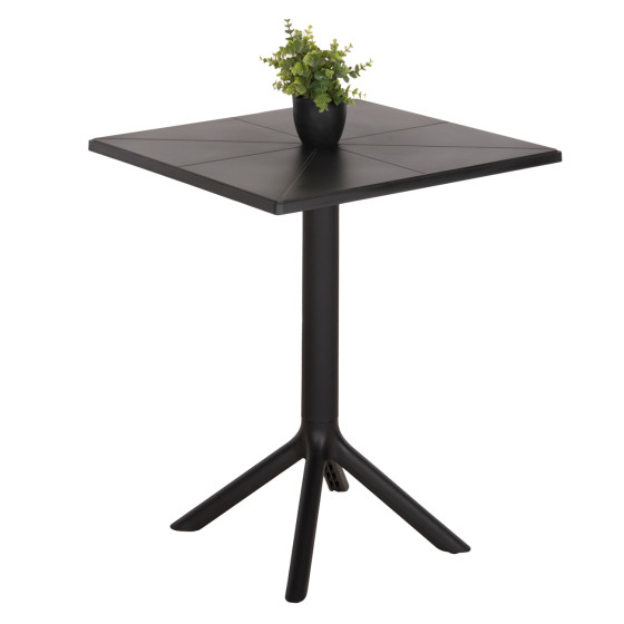 ΤΡΑΠΕΖΙ ΠΟΛΥΠΡΟΠΥΛΕΝΙΟΥ ΤΕΤΡΑΓΩΝΟ TERRIN HM6125.12 ΜΑΥΡΟ 60,5x60,5x76,5Υεκ.