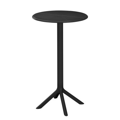 BAR TABLE ROUND TERRIN HM6126.12 POLYPROPYLENE BLACK Φ61x107Hcm.