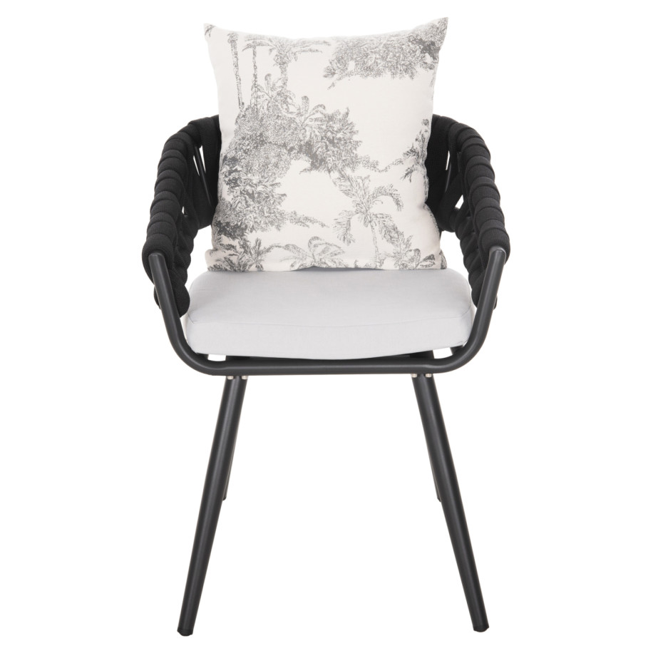 ARMCHAIR ALUMINUM CAMDEN HM6141.01 BACK CUSHION IN ECRU WITH PRINT DESIGN-ANTHRACITE 56x60x72-87Hcm.