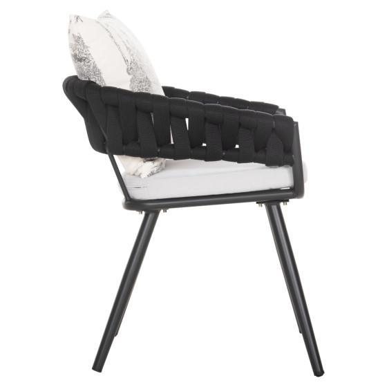 ARMCHAIR ALUMINUM CAMDEN HM6141.01 BACK CUSHION IN ECRU WITH PRINT DESIGN-ANTHRACITE 56x60x72-87Hcm.