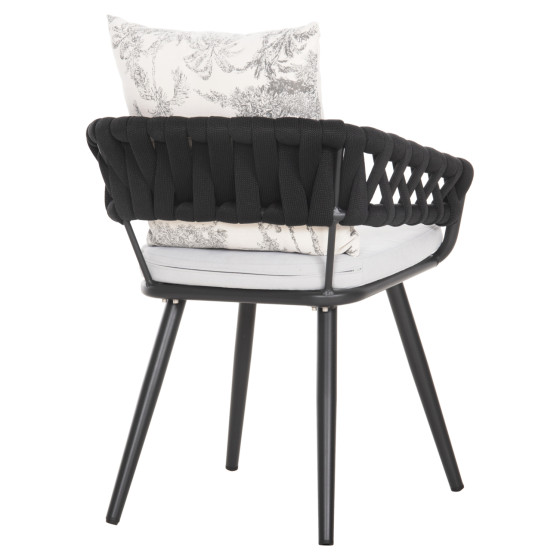 ARMCHAIR ALUMINUM CAMDEN HM6141.01 BACK CUSHION IN ECRU WITH PRINT DESIGN-ANTHRACITE 56x60x72-87Hcm.