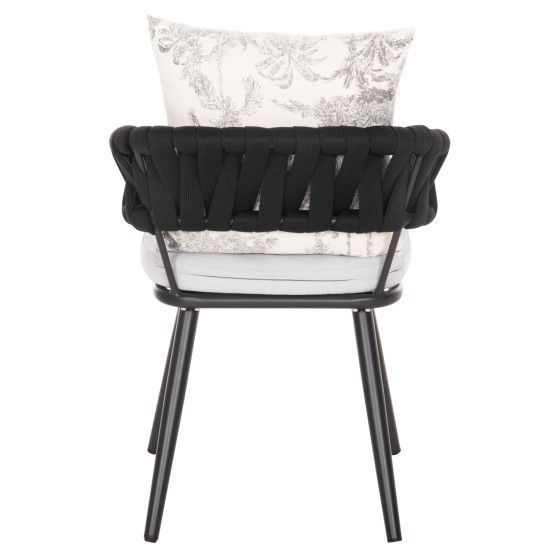ARMCHAIR ALUMINUM CAMDEN HM6141.01 BACK CUSHION IN ECRU WITH PRINT DESIGN-ANTHRACITE 56x60x72-87Hcm.