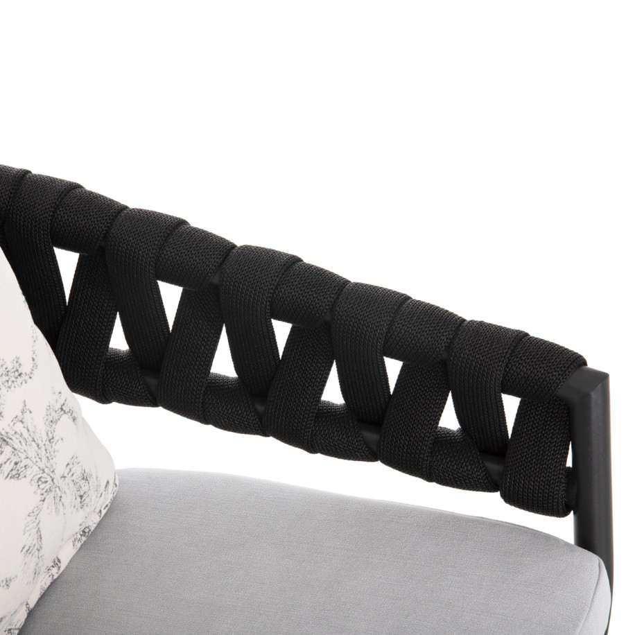 ARMCHAIR ALUMINUM CAMDEN HM6141.01 BACK CUSHION IN ECRU WITH PRINT DESIGN-ANTHRACITE 56x60x72-87Hcm.