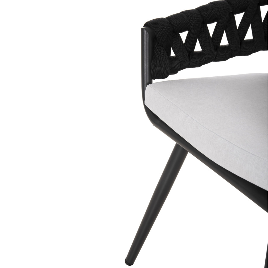 ARMCHAIR ALUMINUM CAMDEN HM6141.01 BACK CUSHION IN ECRU WITH PRINT DESIGN-ANTHRACITE 56x60x72-87Hcm.