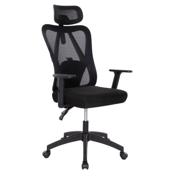 OFFICE CHAIR MEXER ΗΜ1195.01 BLACK MESH-BLACK METAL BASE 68x70x136Hcm.