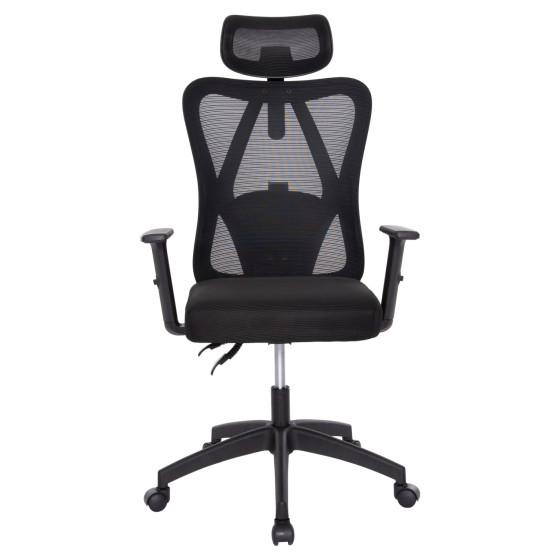 OFFICE CHAIR MEXER ΗΜ1195.01 BLACK MESH-BLACK METAL BASE 68x70x136Hcm.