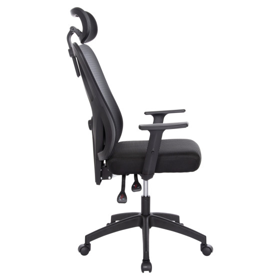 OFFICE CHAIR MEXER ΗΜ1195.01 BLACK MESH-BLACK METAL BASE 68x70x136Hcm.