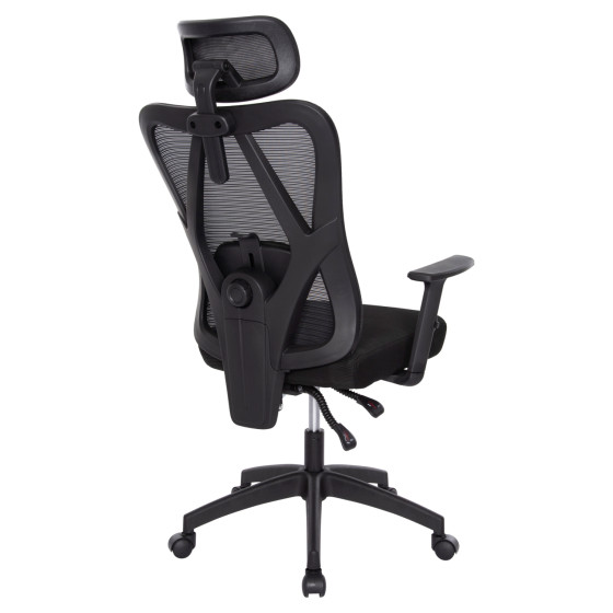 OFFICE CHAIR MEXER ΗΜ1195.01 BLACK MESH-BLACK METAL BASE 68x70x136Hcm.