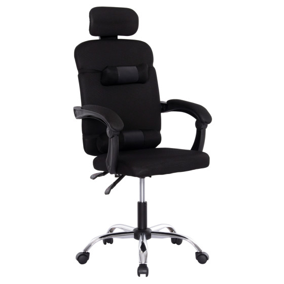 OFFICE CHAIR CRONER HM1196.01 BLACK MESH-BLACK METAL BASE 58x99x120Hcm.