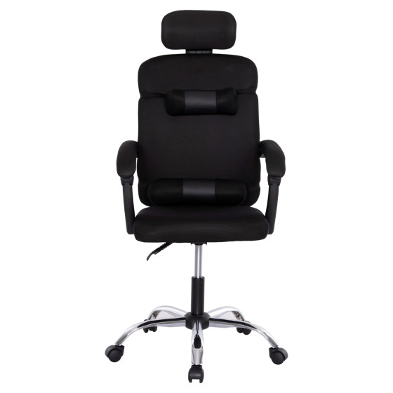 OFFICE CHAIR CRONER HM1196.01 BLACK MESH-BLACK METAL BASE 58x99x120Hcm.