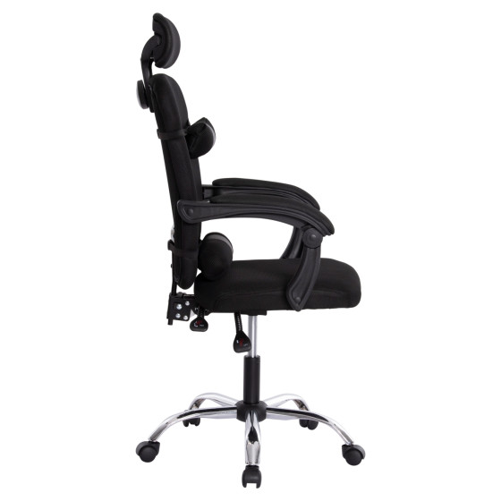 OFFICE CHAIR CRONER HM1196.01 BLACK MESH-BLACK METAL BASE 58x99x120Hcm.