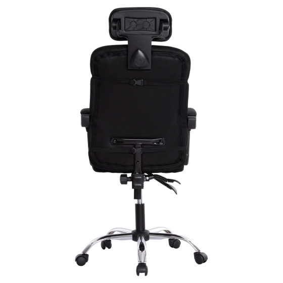 OFFICE CHAIR CRONER HM1196.01 BLACK MESH-BLACK METAL BASE 58x99x120Hcm.