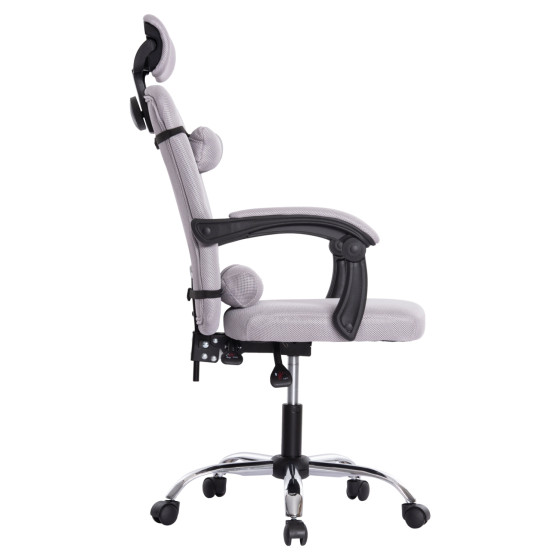 OFFICE CHAIR CRONER HM1196.02 GREY MESH-CHROME METAL BASE-BLACK FRAME 58x67x124Hcm.