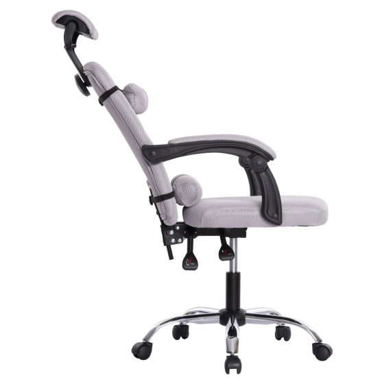 OFFICE CHAIR CRONER HM1196.02 GREY MESH-CHROME METAL BASE-BLACK FRAME 58x67x124Hcm.