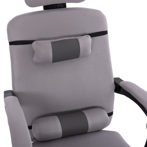 OFFICE CHAIR CRONER HM1196.02 GREY MESH-CHROME METAL BASE-BLACK FRAME 58x67x124Hcm.