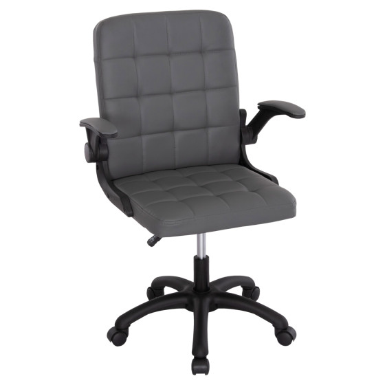 OFFICE CHAIR PORTIMA HM1197.03 GREY PVC-BLACK FRAME & BASE 66.5x60x97Hcm.