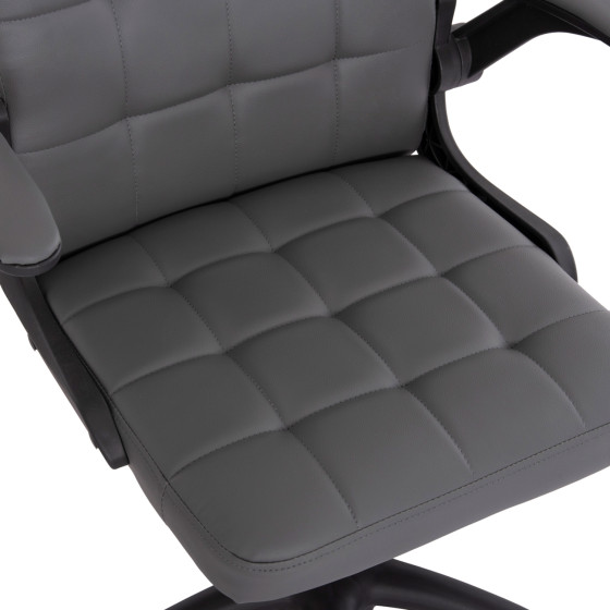 OFFICE CHAIR PORTIMA HM1197.03 GREY PVC-BLACK FRAME & BASE 66.5x60x97Hcm.