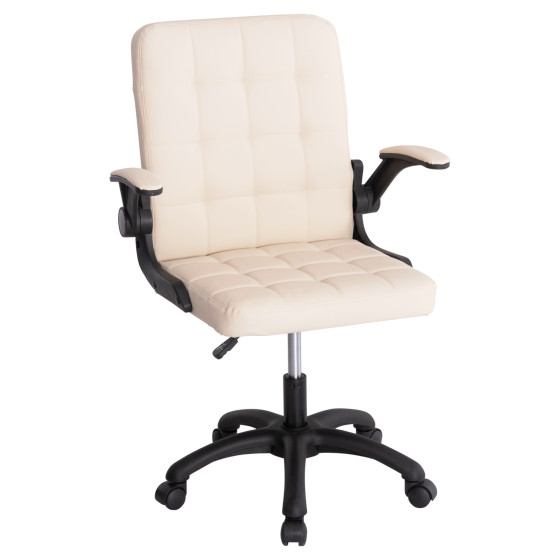 OFFICE CHAIR PORTIMA HM1197.04 BEIGE PVC-BLACK FRAME & BASE 66.5x57x97Hcm.