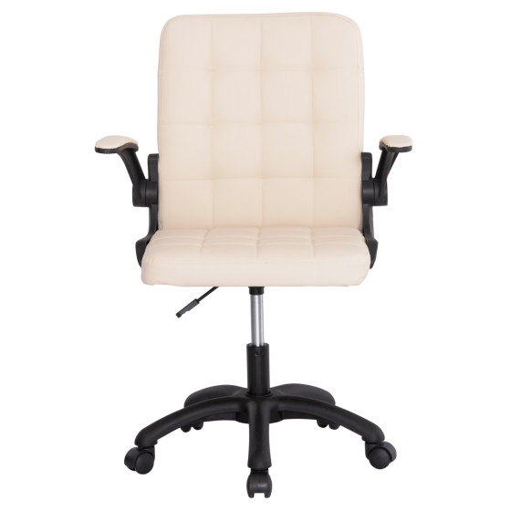 OFFICE CHAIR PORTIMA HM1197.04 BEIGE PVC-BLACK FRAME & BASE 66.5x57x97Hcm.