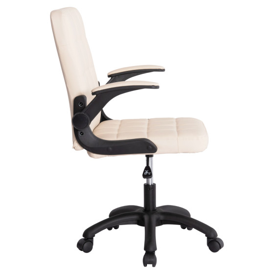 OFFICE CHAIR PORTIMA HM1197.04 BEIGE PVC-BLACK FRAME & BASE 66.5x57x97Hcm.