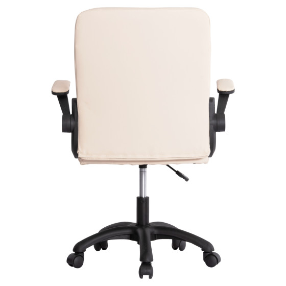 OFFICE CHAIR PORTIMA HM1197.04 BEIGE PVC-BLACK FRAME & BASE 66.5x57x97Hcm.
