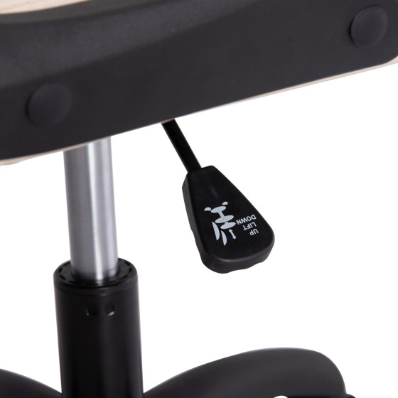 OFFICE CHAIR PORTIMA HM1197.04 BEIGE PVC-BLACK FRAME & BASE 66.5x57x97Hcm.