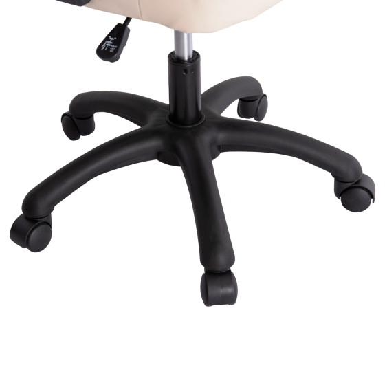 OFFICE CHAIR PORTIMA HM1197.04 BEIGE PVC-BLACK FRAME & BASE 66.5x57x97Hcm.
