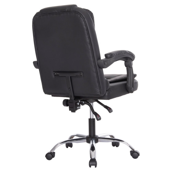 OFFICE CHAIR LAGOM HM1198 BLACK PVC-METAL CHROME BASE-BLACK FRAME 60x70x104Hcm.
