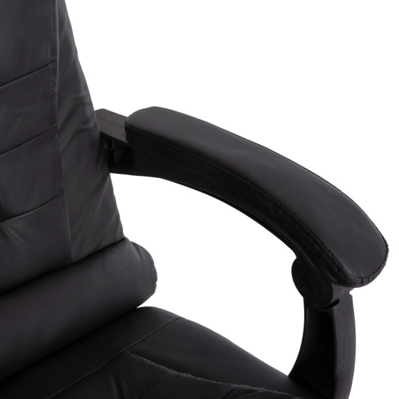 OFFICE CHAIR LAGOM HM1198 BLACK PVC-METAL CHROME BASE-BLACK FRAME 60x70x104Hcm.