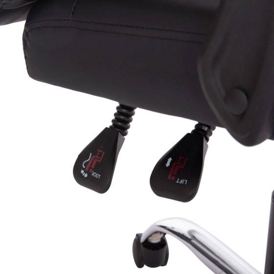 OFFICE CHAIR LAGOM HM1198 BLACK PVC-METAL CHROME BASE-BLACK FRAME 60x70x104Hcm.