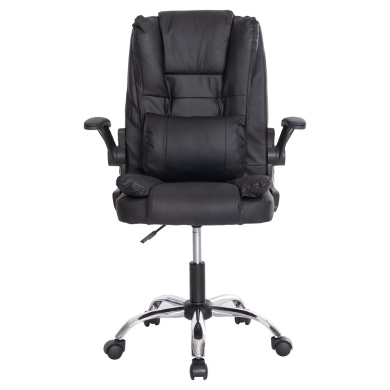 OFFICE CHAIR CANAN HM1201 BLACK PVC--CHROME BASE 66x61x105Hcm.