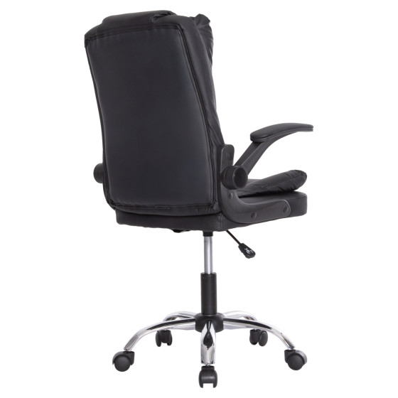 OFFICE CHAIR CANAN HM1201 BLACK PVC--CHROME BASE 66x61x105Hcm.
