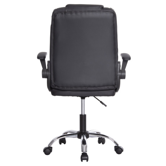 OFFICE CHAIR CANAN HM1201 BLACK PVC--CHROME BASE 66x61x105Hcm.