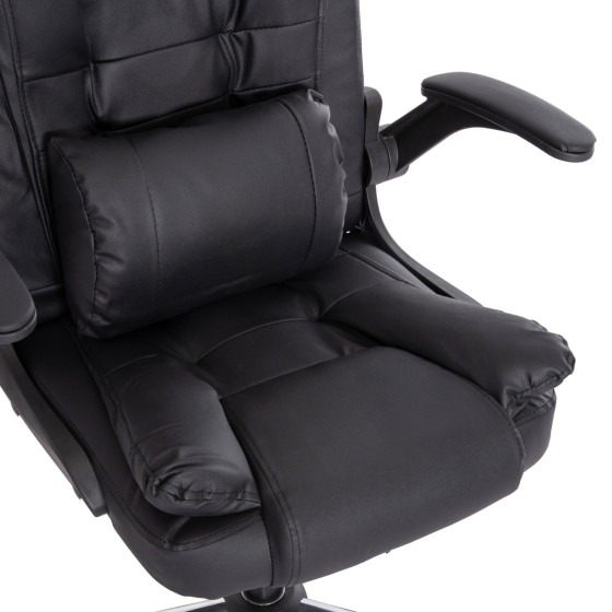 OFFICE CHAIR CANAN HM1201 BLACK PVC--CHROME BASE 66x61x105Hcm.