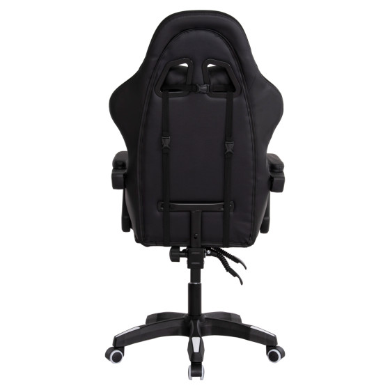 GAMING ARMCHAIR DARREN HM1203.04 BLACK-WHITE PVC 58.5x100x120Hcm.