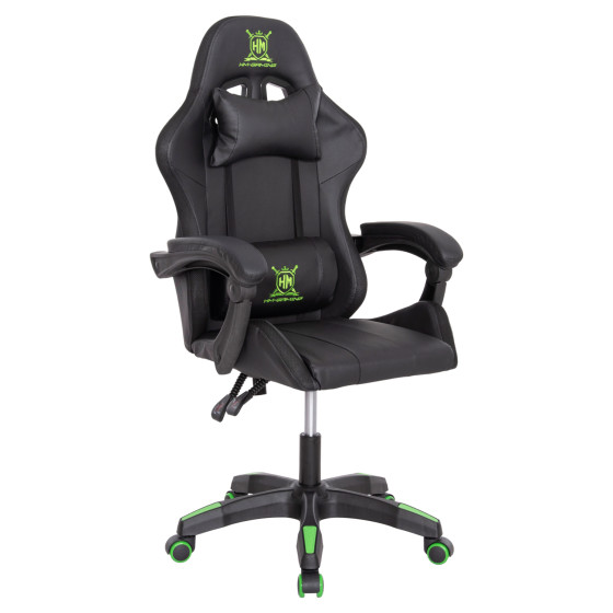 GAMING ARMCHAIR DARREN HM1203.03 BLACK-GREEN PVC 58.5x100x120Hcm.